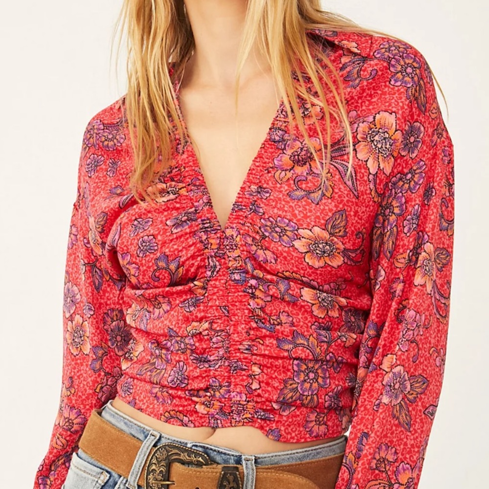 FREE PEOPLE I Got You Printed Top NWT